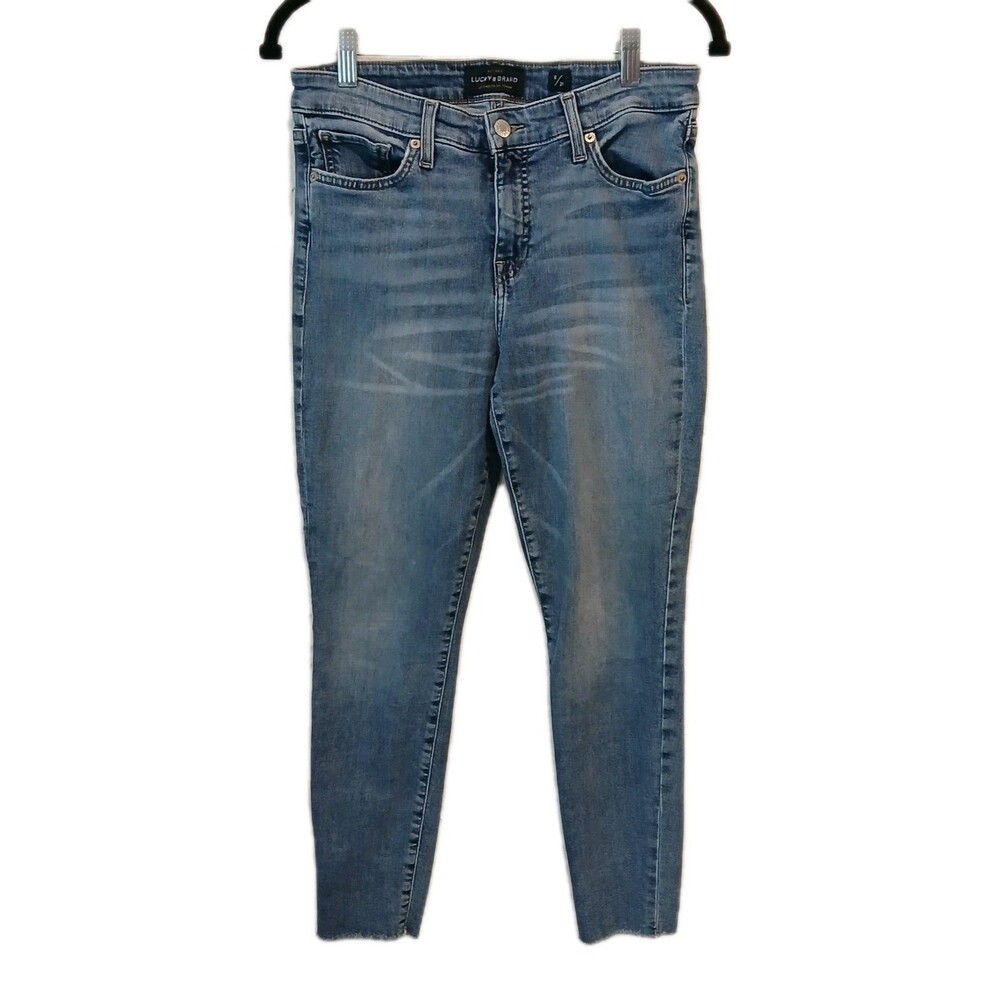 Lucky Brand Women’s Jeans Mid Rise Crop Ava Size 8/29 Blue Stretch Denim Whisker